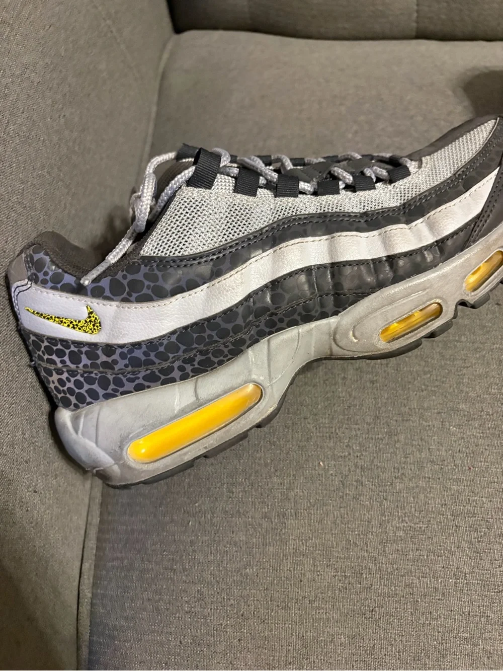 Nike Women's Gray, Black and White Mesh Lace-Up Sneakers - Picture 2 of 3